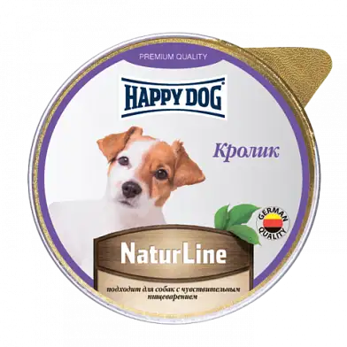 Happy dog Natur Line влажный корм паштет для собак кролик (ламистер)