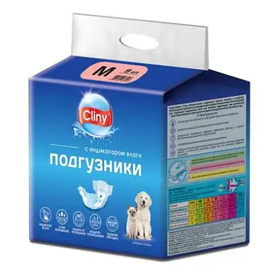 Cliny подгузники для кошек и собак 5-10 кг размер M