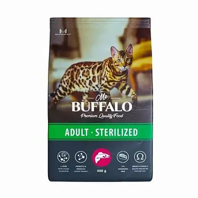 Mr.Buffalo сухой корм для стерилизованных кошек, лосось