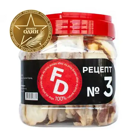 Купить for dogs лакомство для собак рецепт №3 Заячьи ушки с филе ягненка