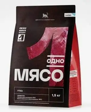 Одно Мясо сухой полнорационный корм для стерилизованных кошек с мясом утки