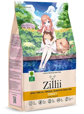 Zilli сухой корм для взрослых собак всех пород с чувствительным пищеварением Индейка