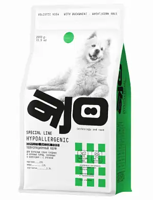 AJO Hypoallergenic сухой гипоаллергенный корм для взрослых собак средних и крупных пород при пищевой аллергии с олениной и гречкой